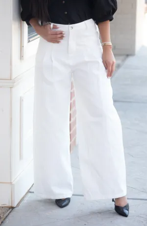True To Self White Wide Leg Pants