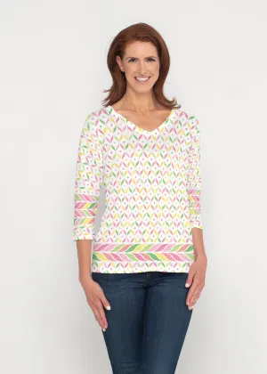 Tutti Fruitti (8036) ~ Signature 3/4 Sleeve V-Neck Top