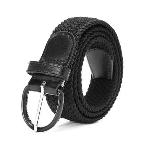 Unisex Mens Women Stretch Elastic Belt Fashion Alloy Pin Buckle Belt Waistband Pants Strip