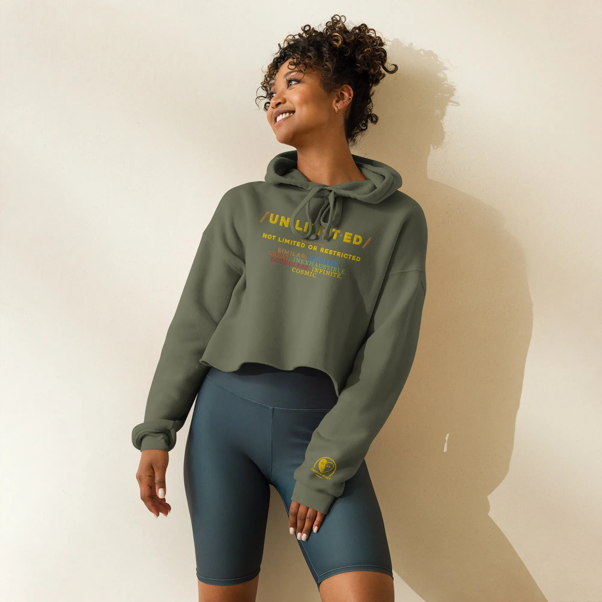 Unlimited - Embroidered Crop Top Hoodie