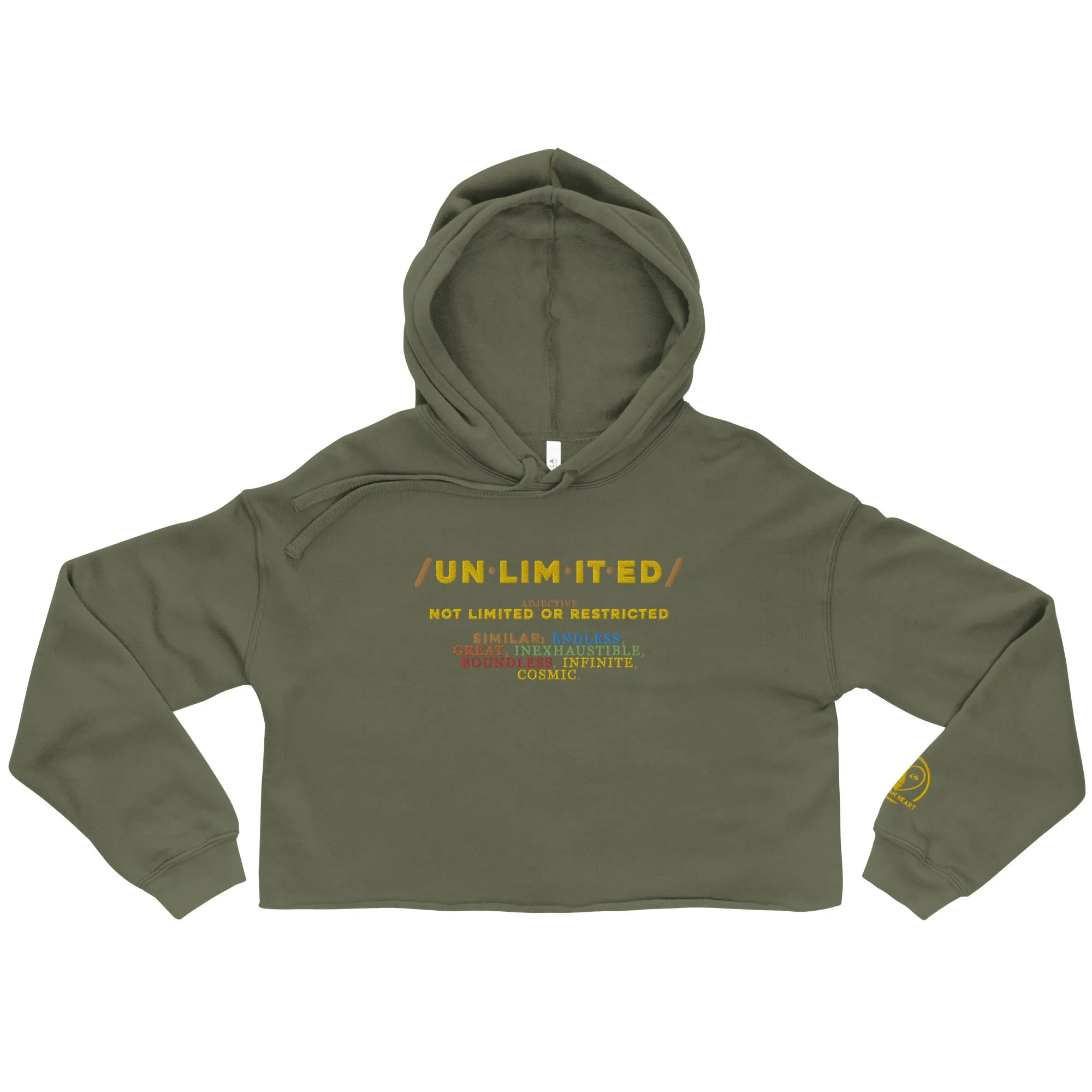 Unlimited - Embroidered Crop Top Hoodie