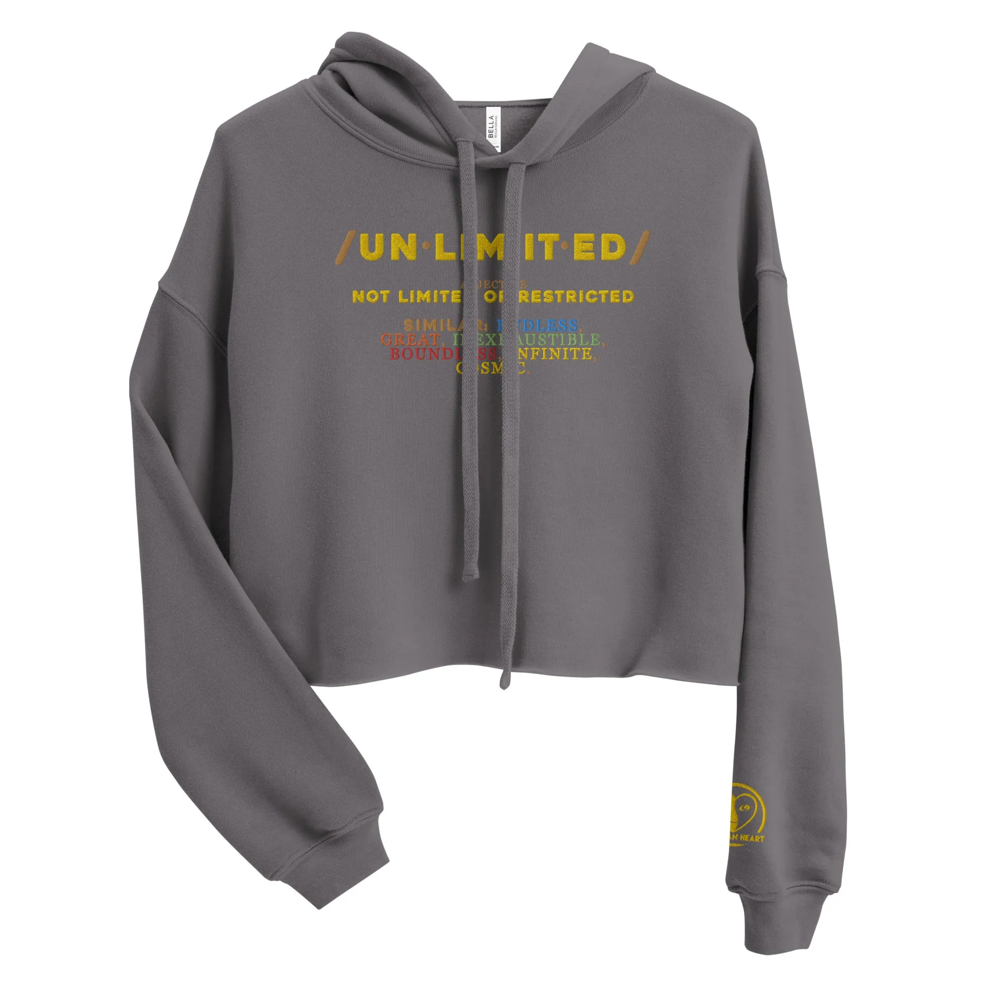 Unlimited - Embroidered Crop Top Hoodie