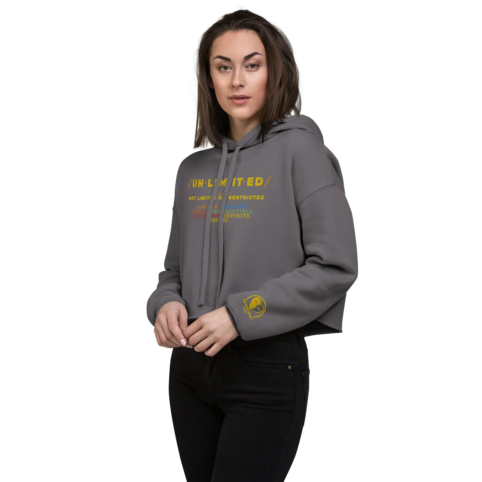Unlimited - Embroidered Crop Top Hoodie