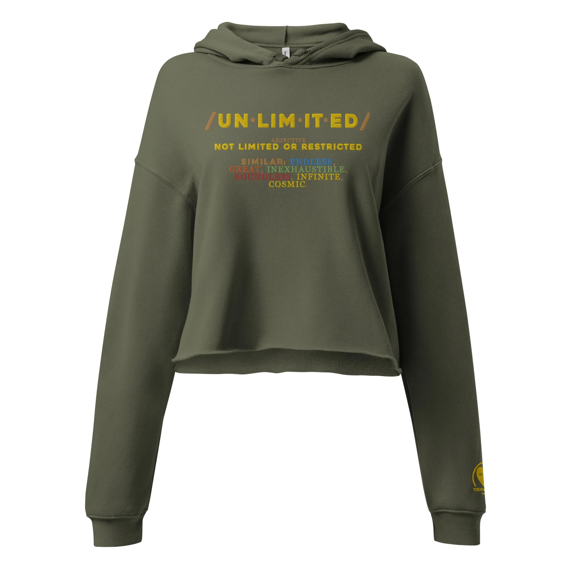 Unlimited - Embroidered Crop Top Hoodie