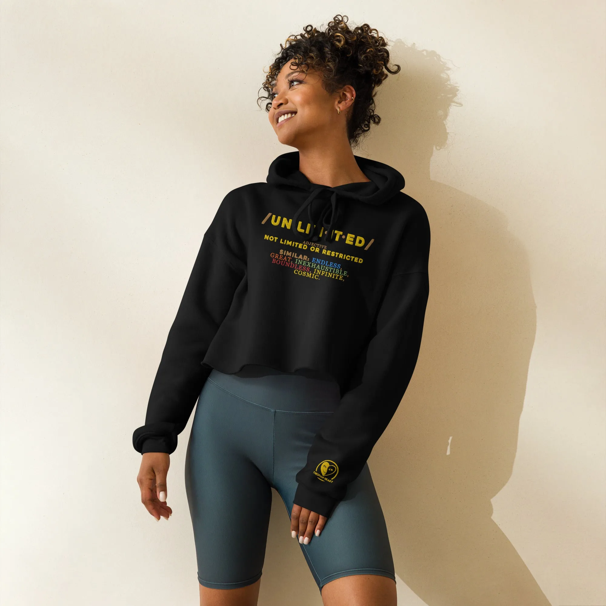 Unlimited - Embroidered Crop Top Hoodie