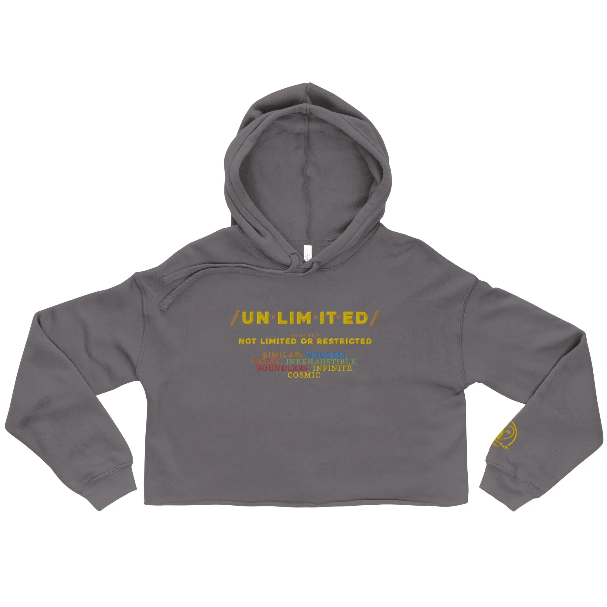 Unlimited - Embroidered Crop Top Hoodie