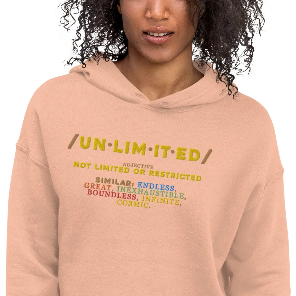 Unlimited - Embroidered Crop Top Hoodie