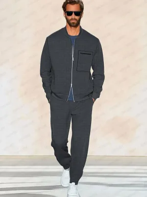 Urban Fashion Waffle Jacket Set