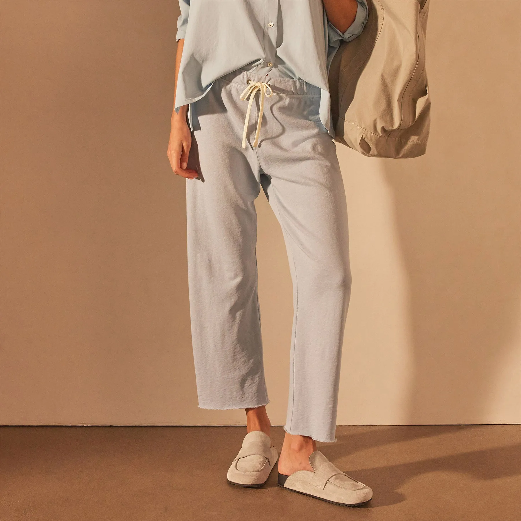 Vintage French Terry Cutoff Sweatpant - Open Sky Pigment