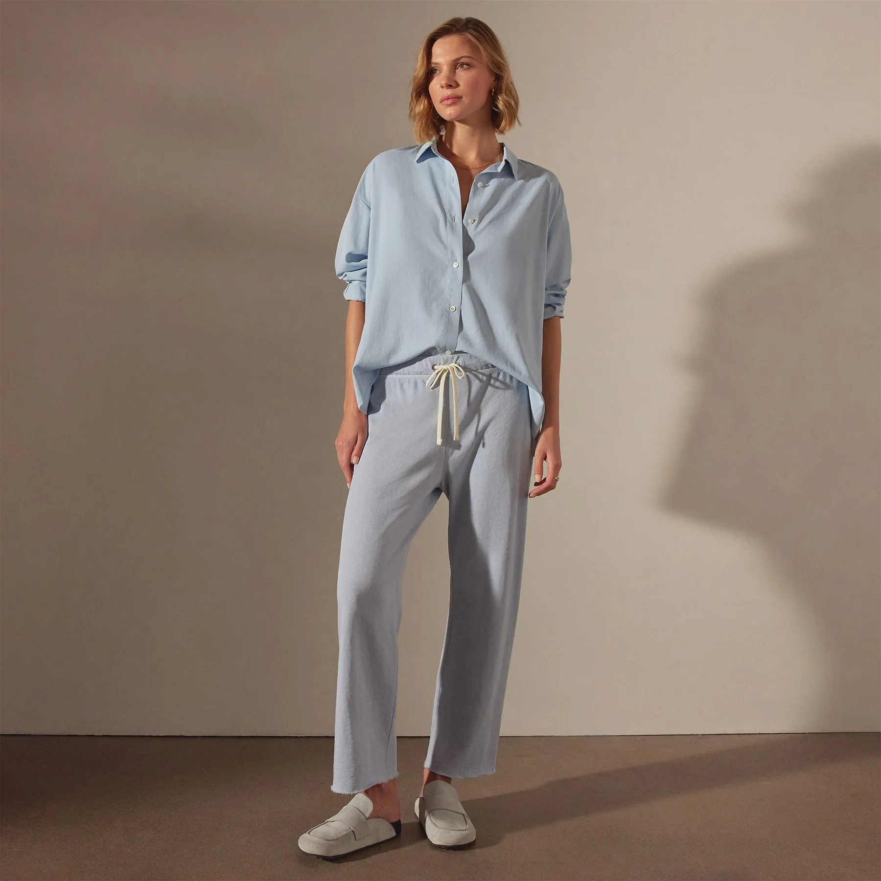 Vintage French Terry Cutoff Sweatpant - Open Sky Pigment