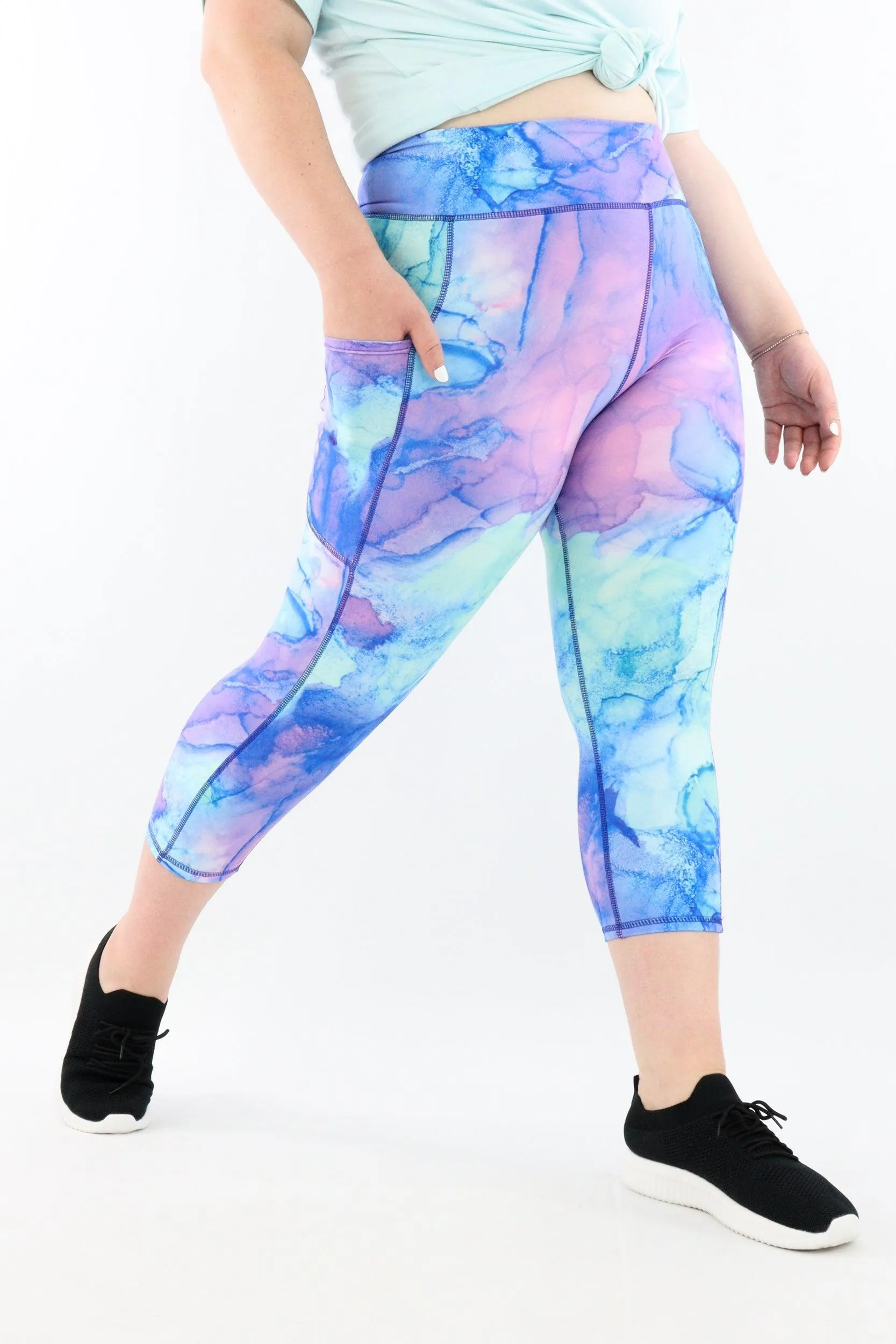Water Ink - Casual - Capri Leggings - Pockets