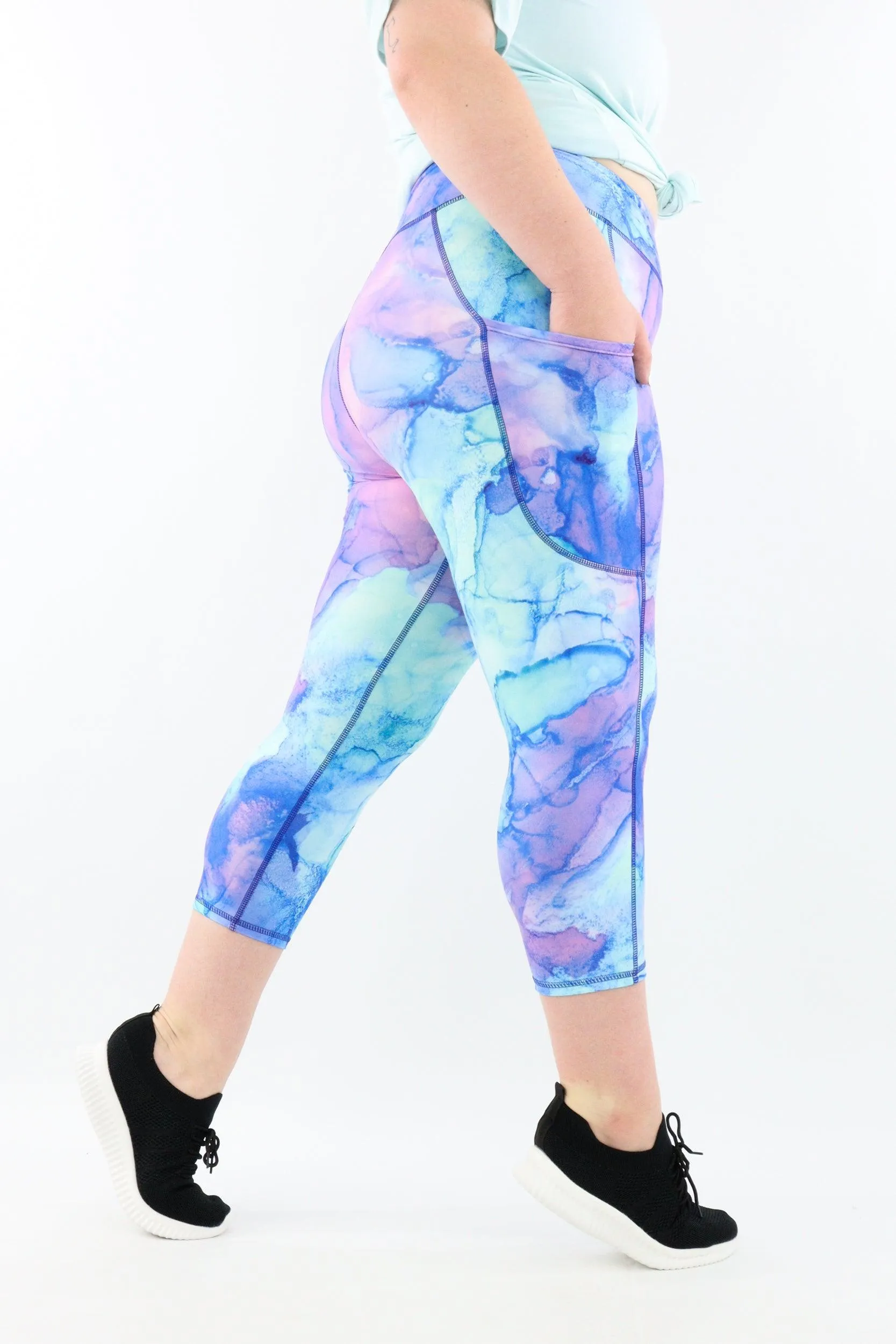 Water Ink - Casual - Capri Leggings - Pockets