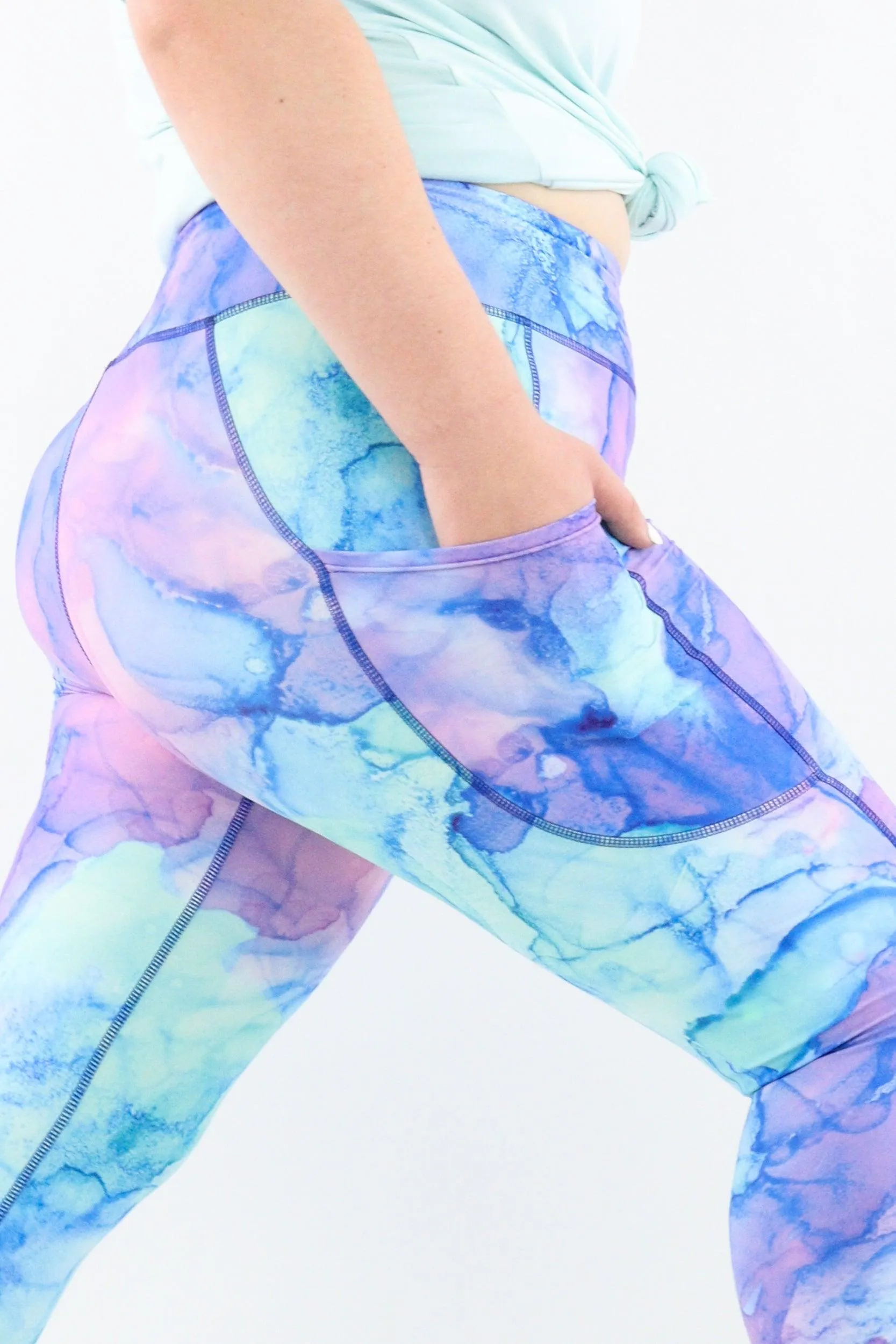 Water Ink - Casual - Capri Leggings - Pockets