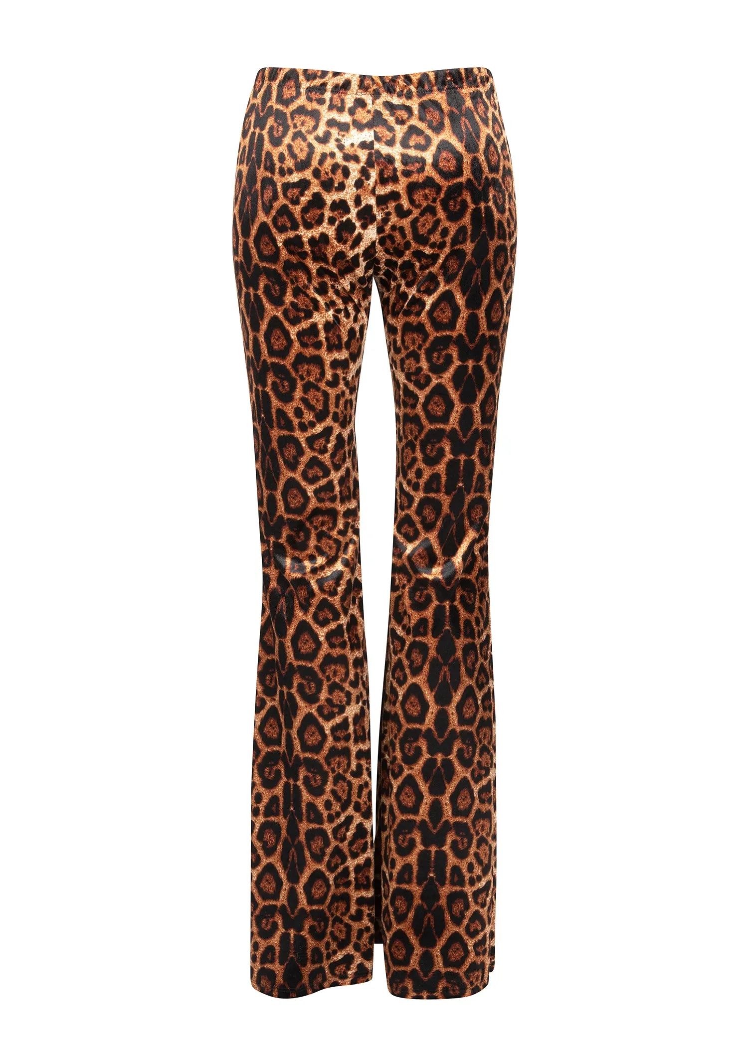 Welcome to the Jungle Leopard Bell Bottom Velvet Pants