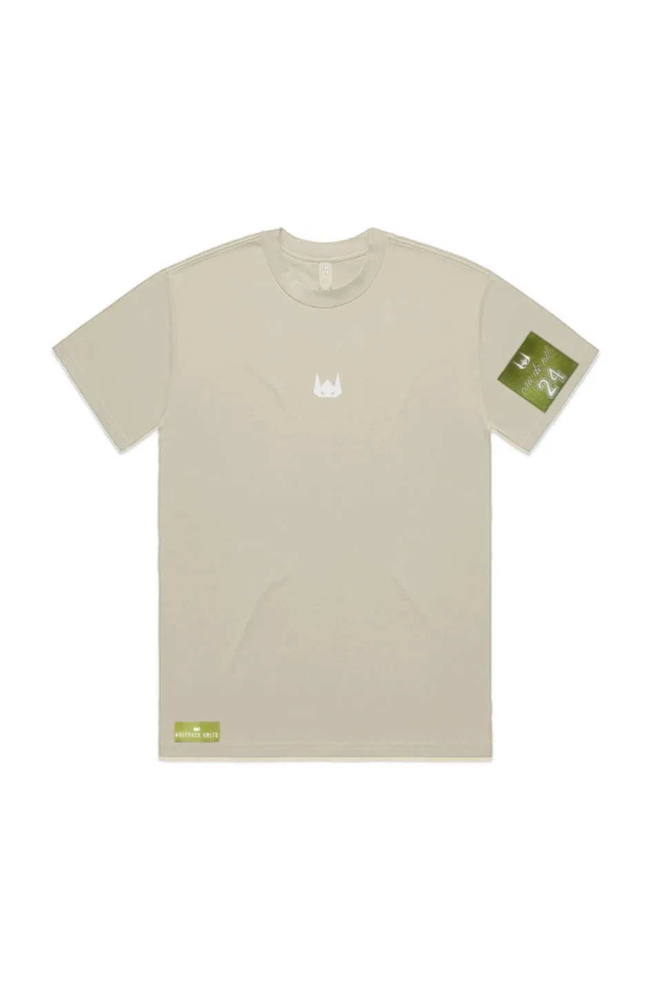 WOLFPACK UNLTD "BOLD STATEMENT" HEAVYWEIGHT OVERSIZED S/S EMBROIDERED TEE | BUTTER BEIGE