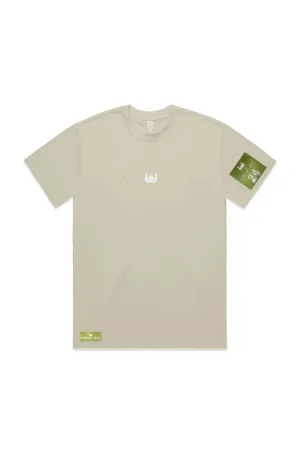 WOLFPACK UNLTD "BOLD STATEMENT" HEAVYWEIGHT OVERSIZED S/S EMBROIDERED TEE | BUTTER BEIGE