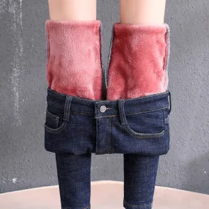 Women Fleece Lined Skinny Jeans