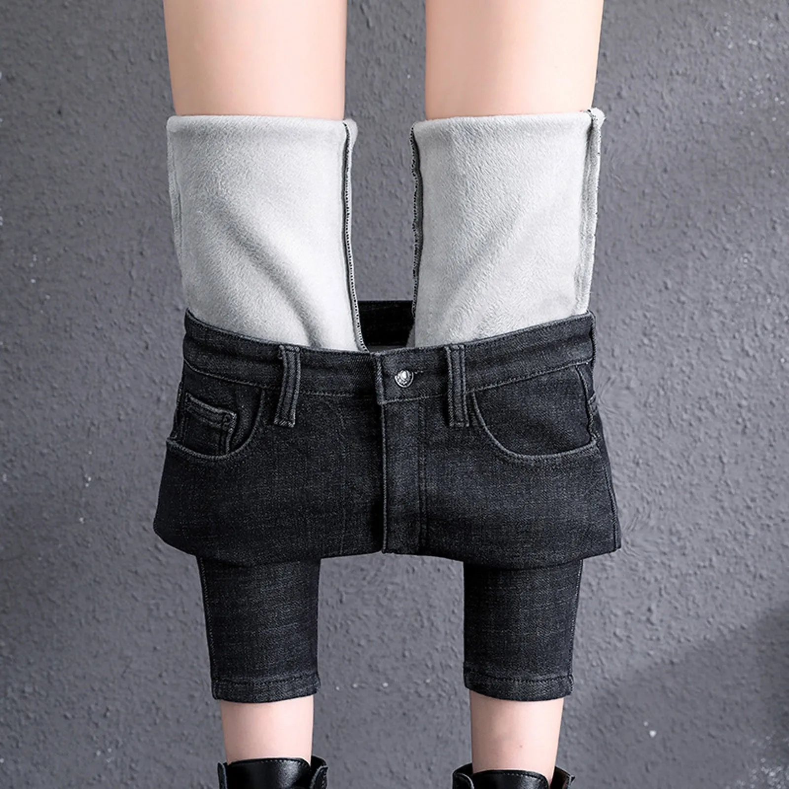 Women Fleece Lined Skinny Jeans