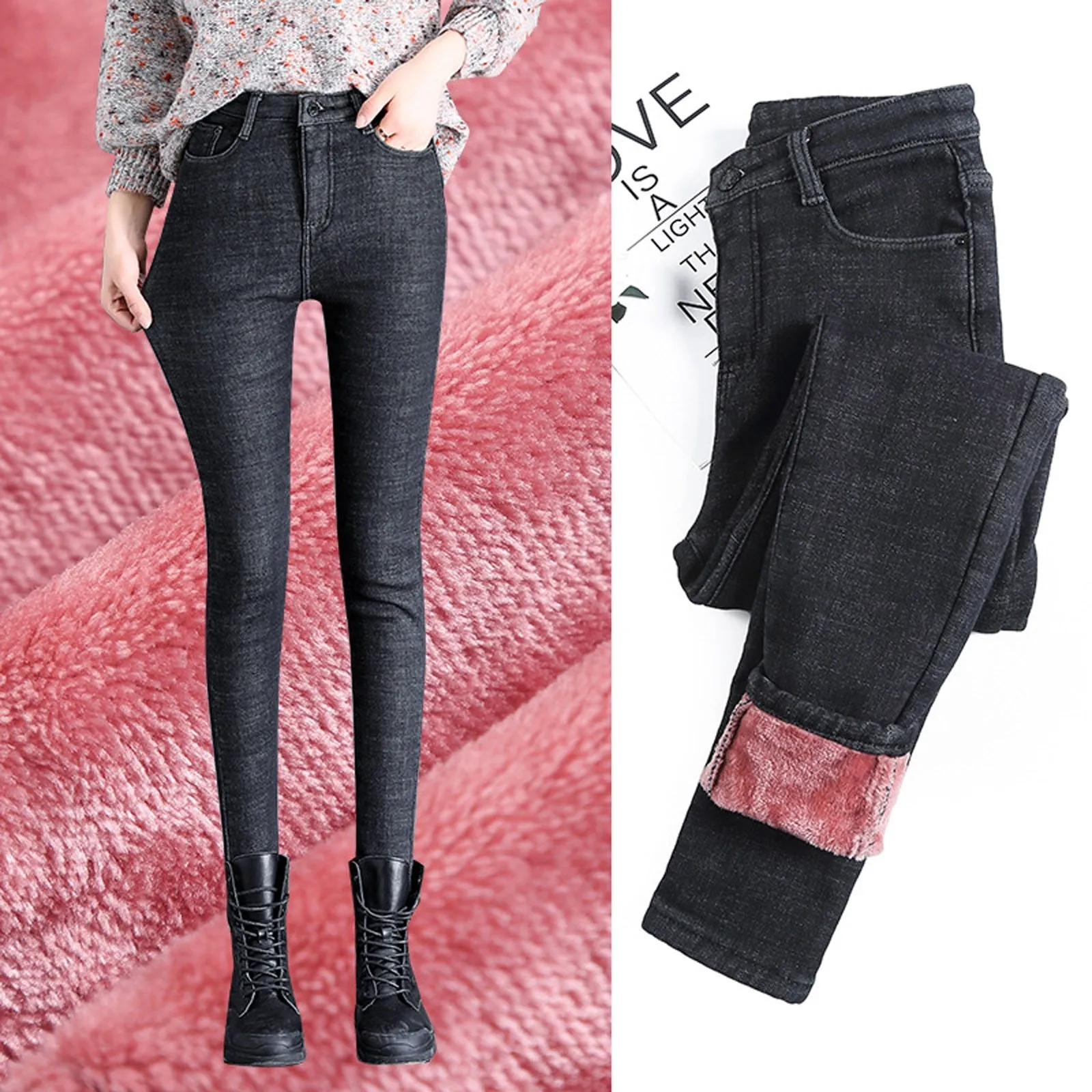 Women Fleece Lined Skinny Jeans