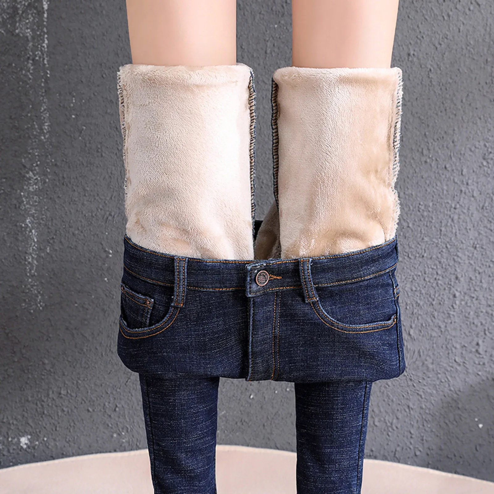 Women Fleece Lined Skinny Jeans