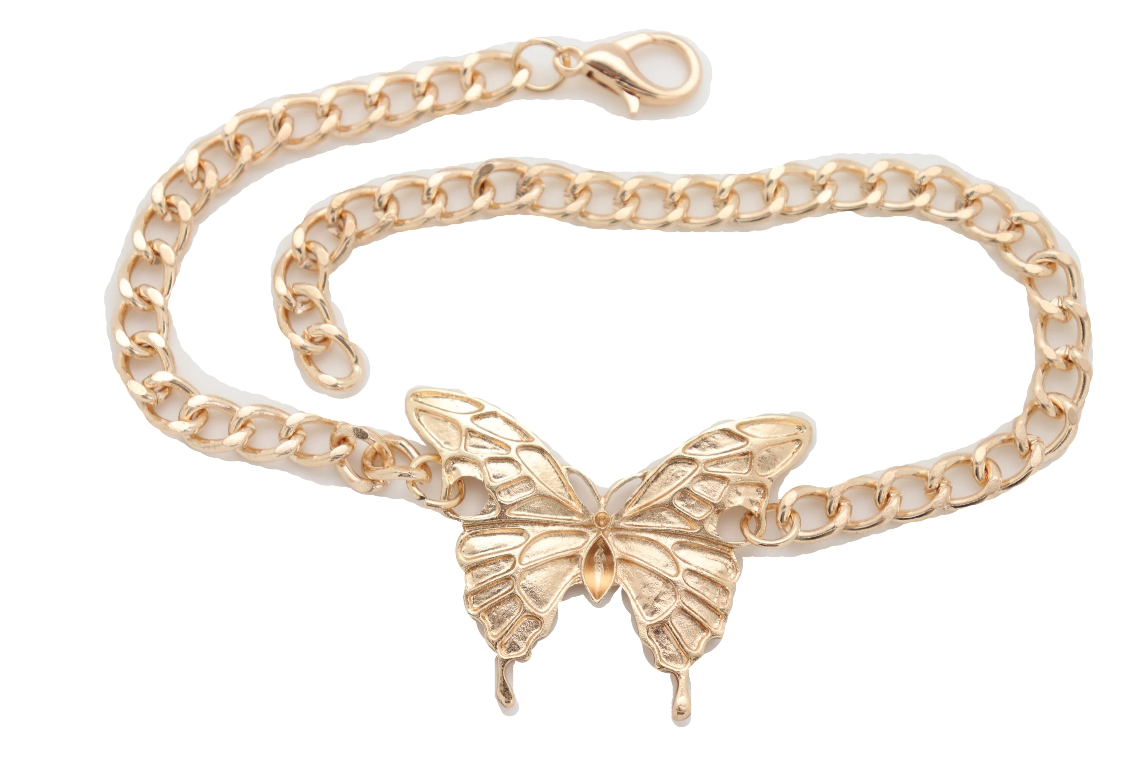 Women Gold Metal Boot Chain Bracelet Anklet Heel Shoe Butterfly Charm Jewelry Spring Summer Style