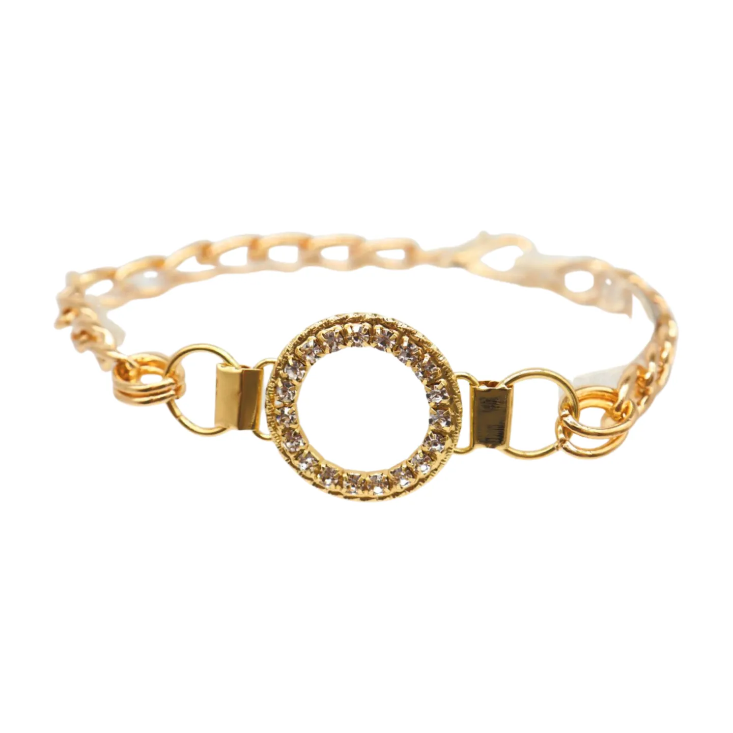 Women Gold Metal Boot Chain Bracelet Shoe Bling Circle Charm