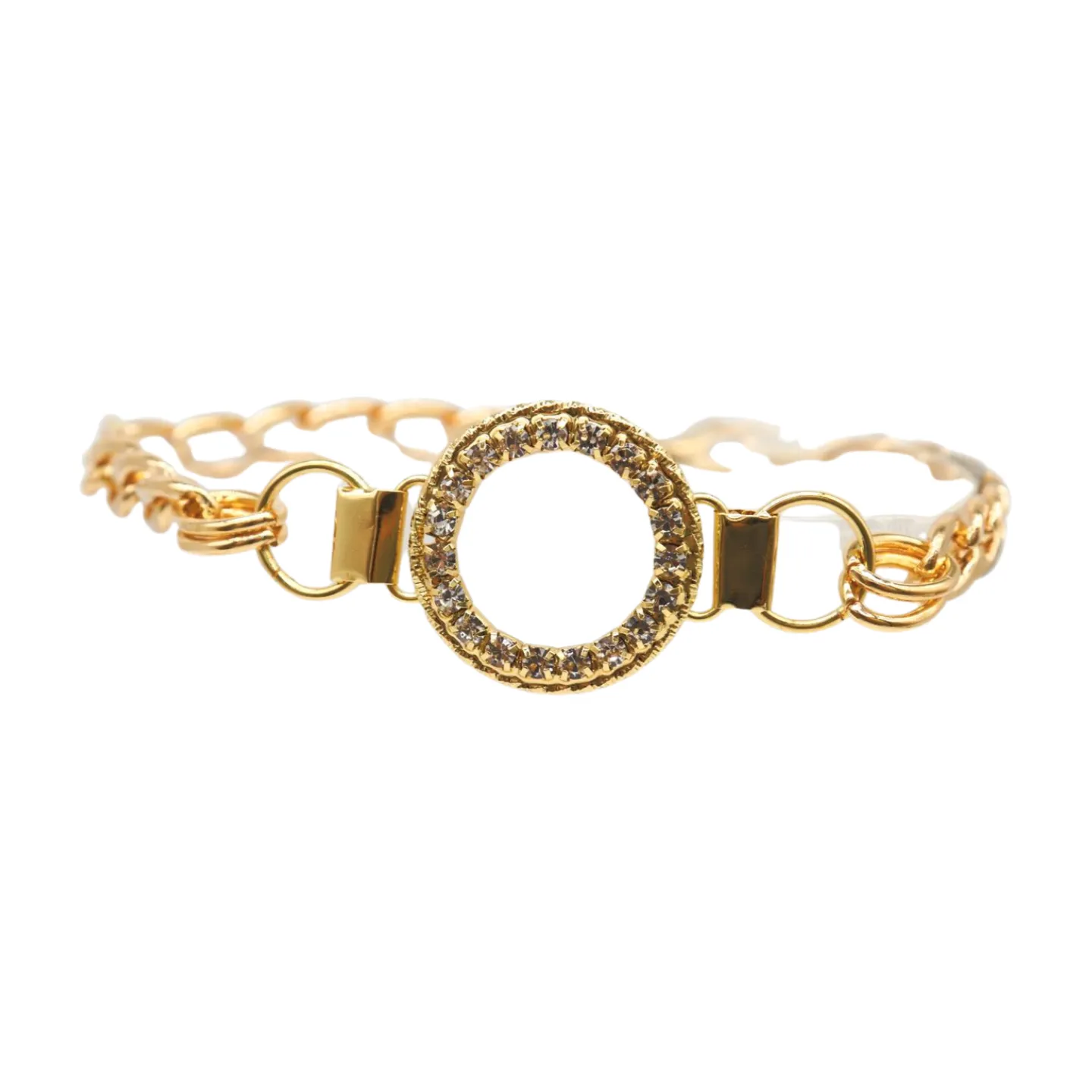 Women Gold Metal Boot Chain Bracelet Shoe Bling Circle Charm