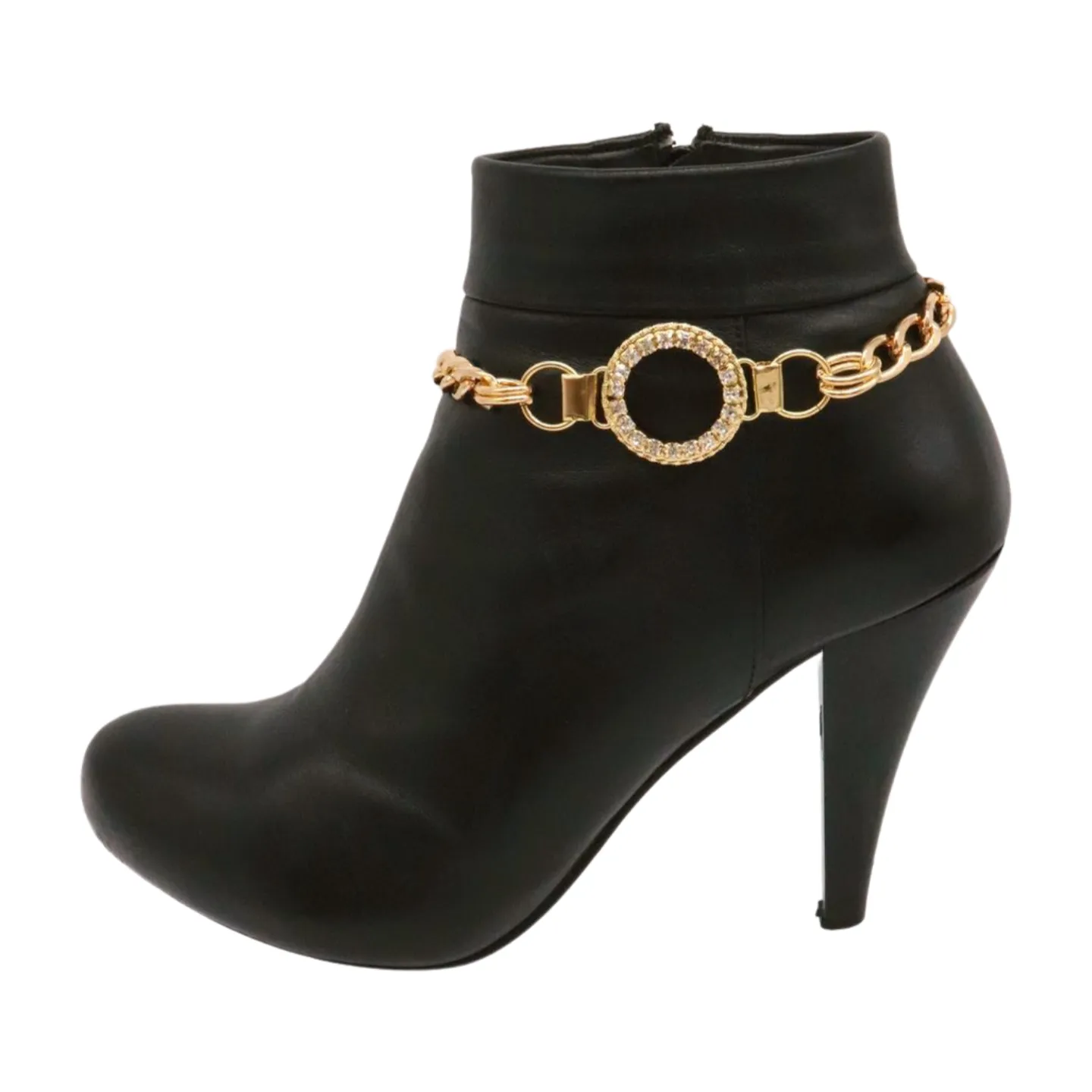 Women Gold Metal Boot Chain Bracelet Shoe Bling Circle Charm