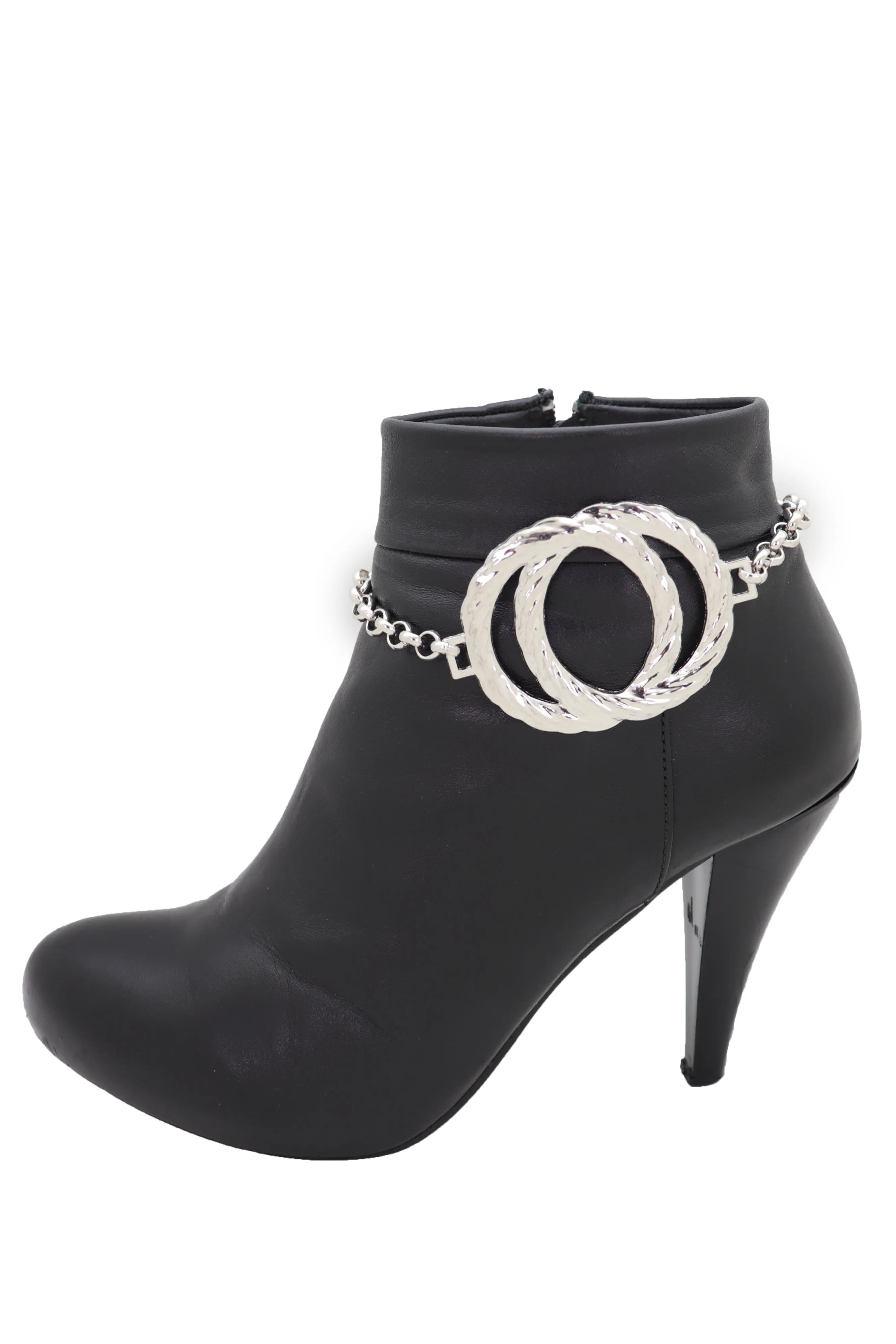 Women Gold Metal Boot Chain Bracelet Shoe Bling Circle Charm