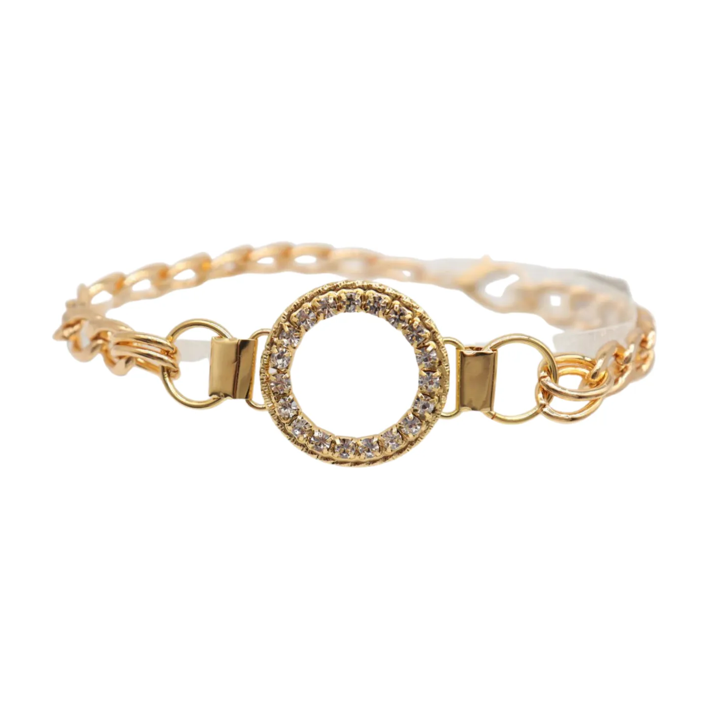 Women Gold Metal Boot Chain Bracelet Shoe Bling Circle Charm