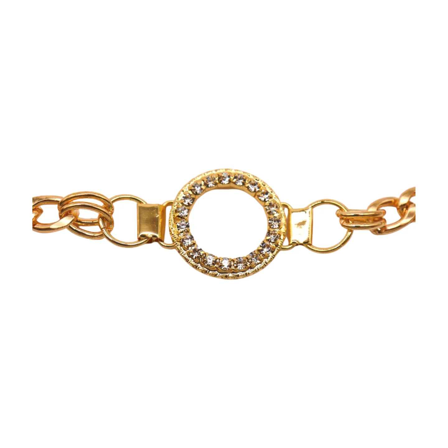 Women Gold Metal Boot Chain Bracelet Shoe Bling Circle Charm
