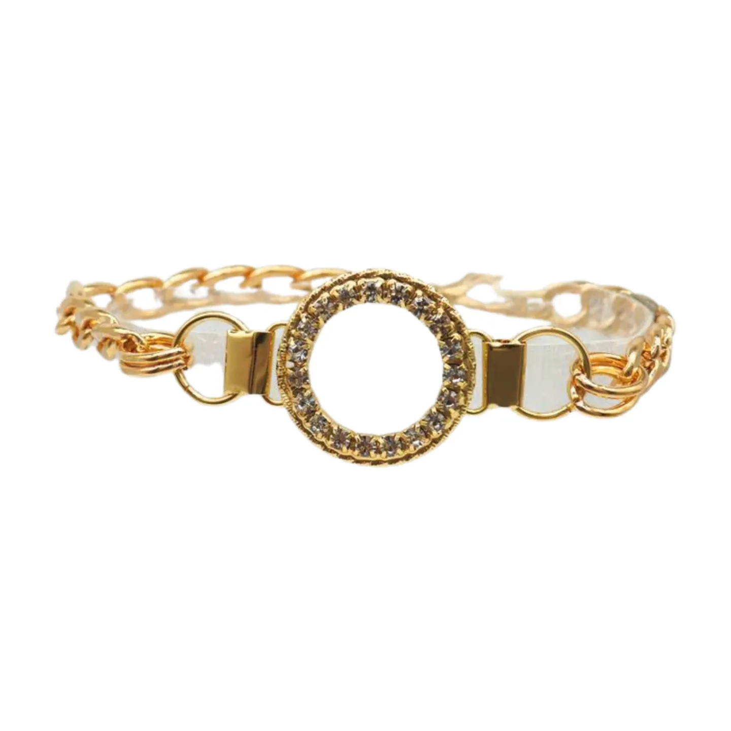 Women Gold Metal Boot Chain Bracelet Shoe Bling Circle Charm