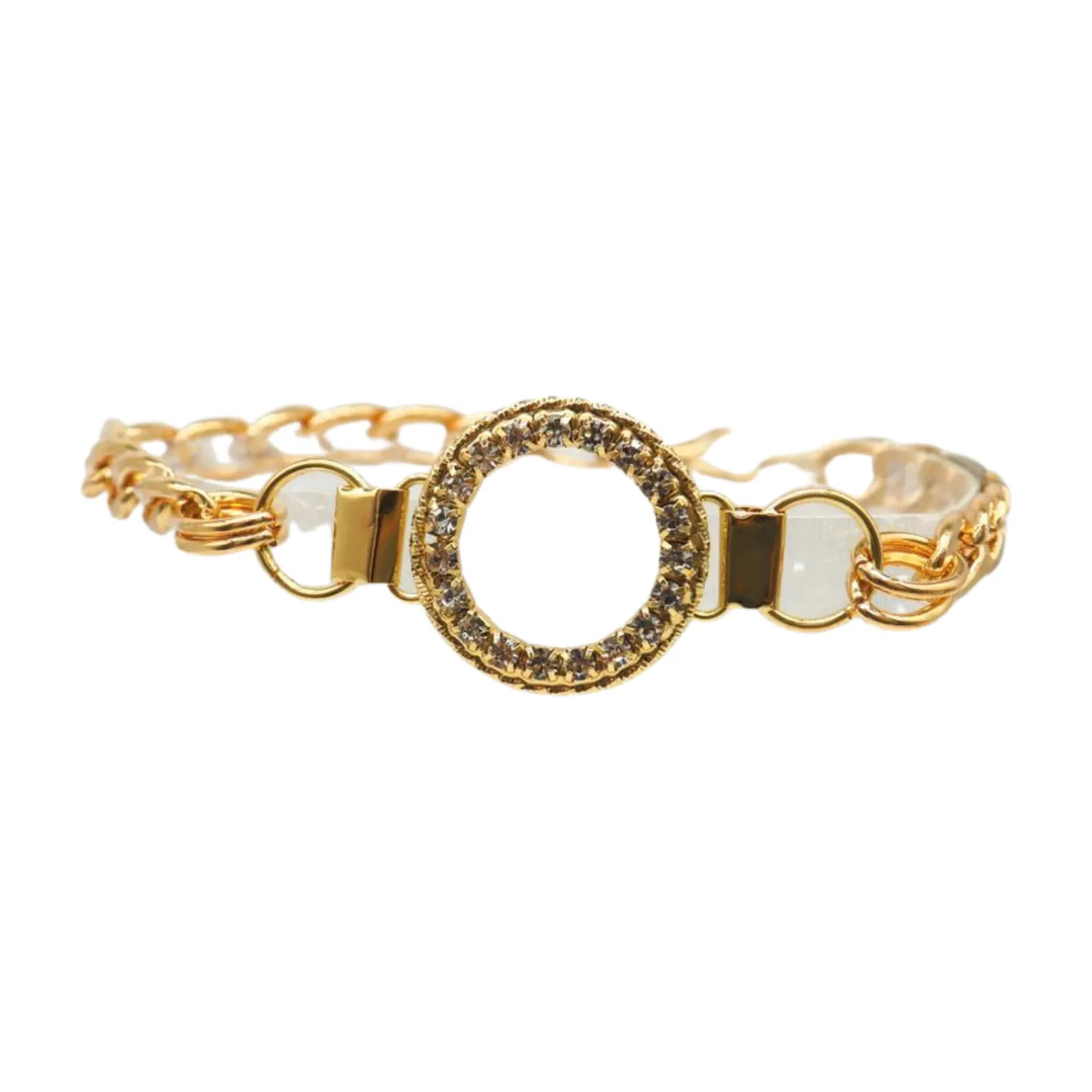 Women Gold Metal Boot Chain Bracelet Shoe Bling Circle Charm