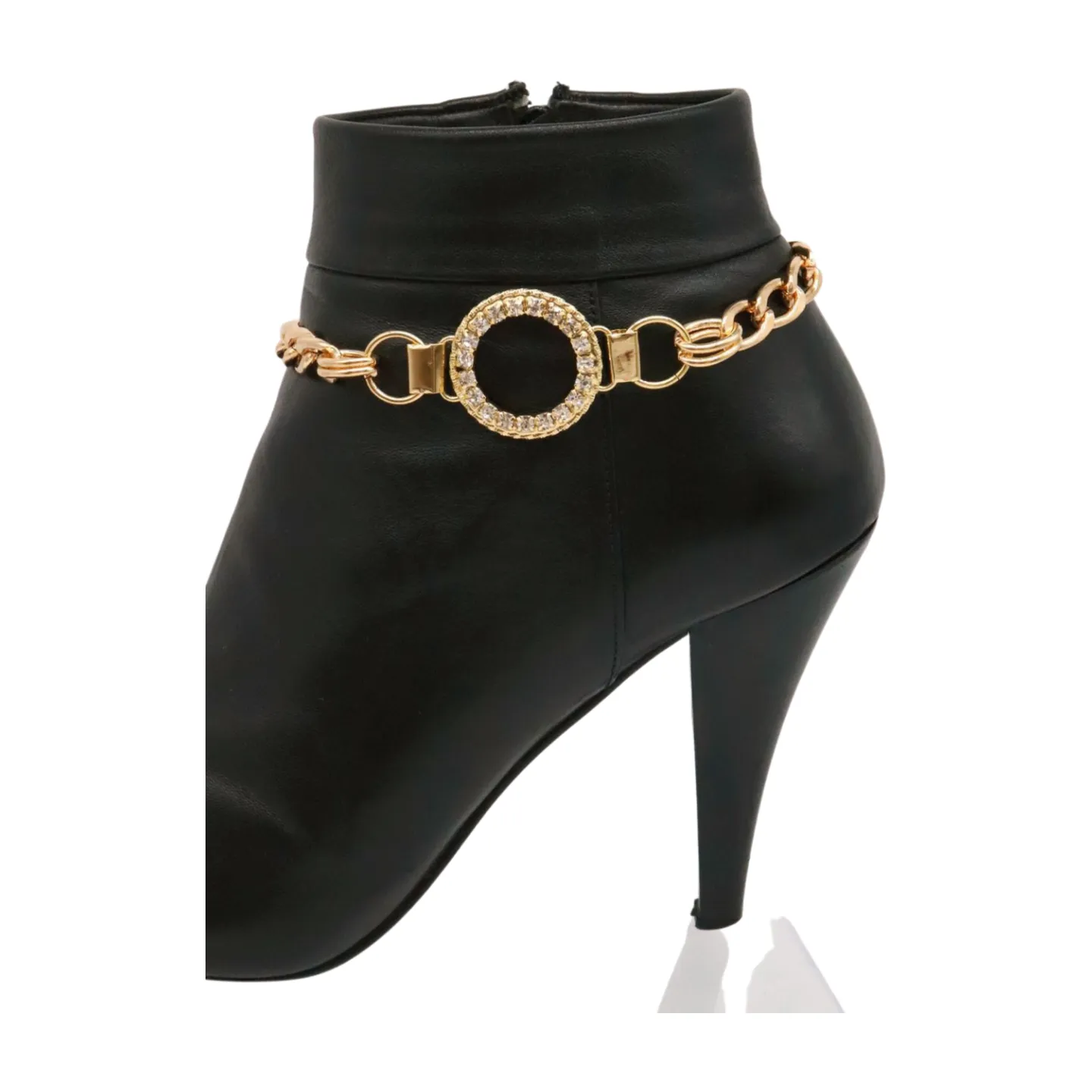 Women Gold Metal Boot Chain Bracelet Shoe Bling Circle Charm