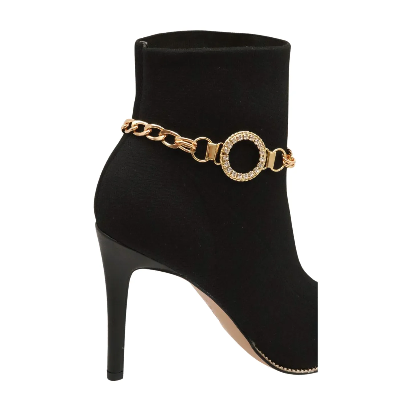 Women Gold Metal Boot Chain Bracelet Shoe Bling Circle Charm