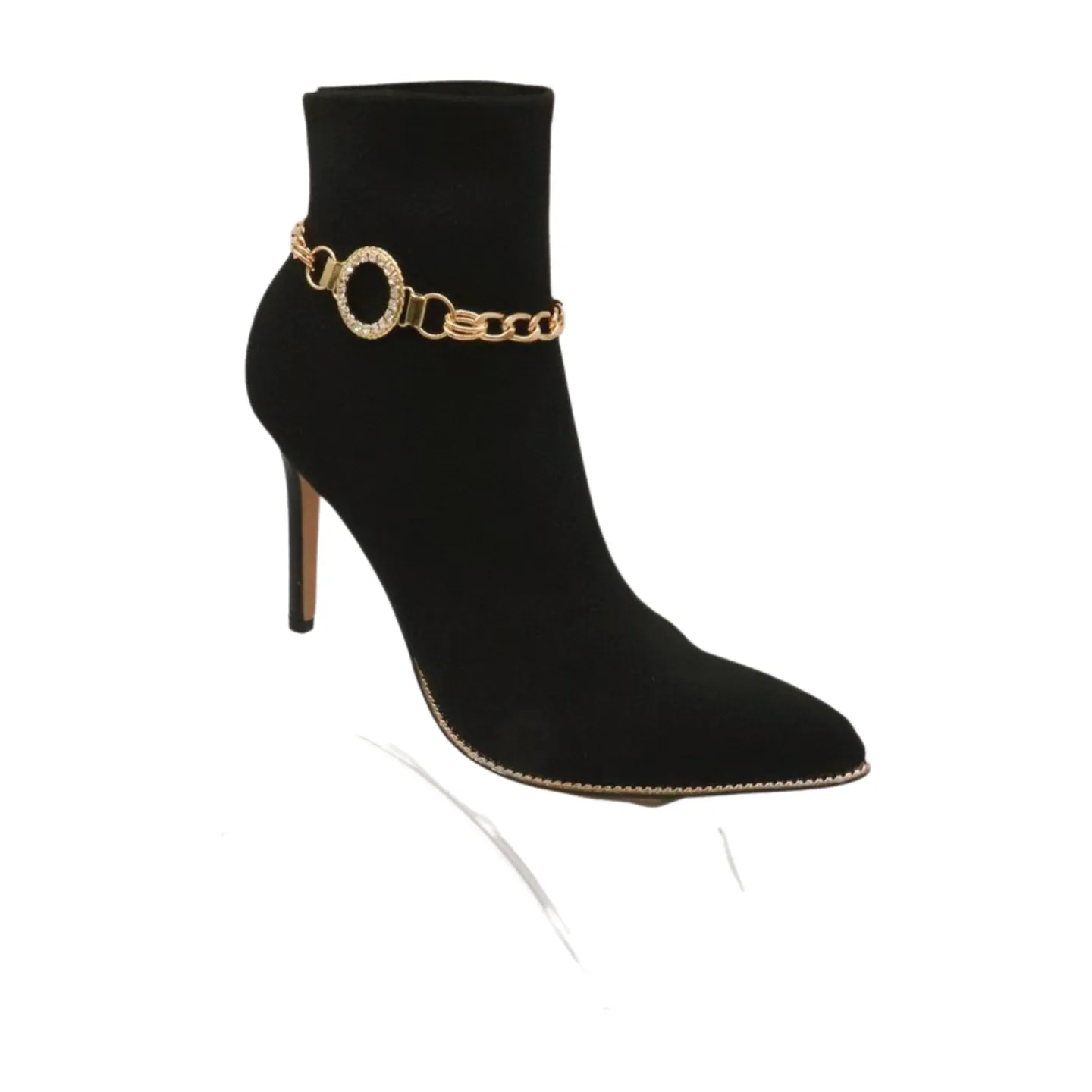 Women Gold Metal Boot Chain Bracelet Shoe Bling Circle Charm