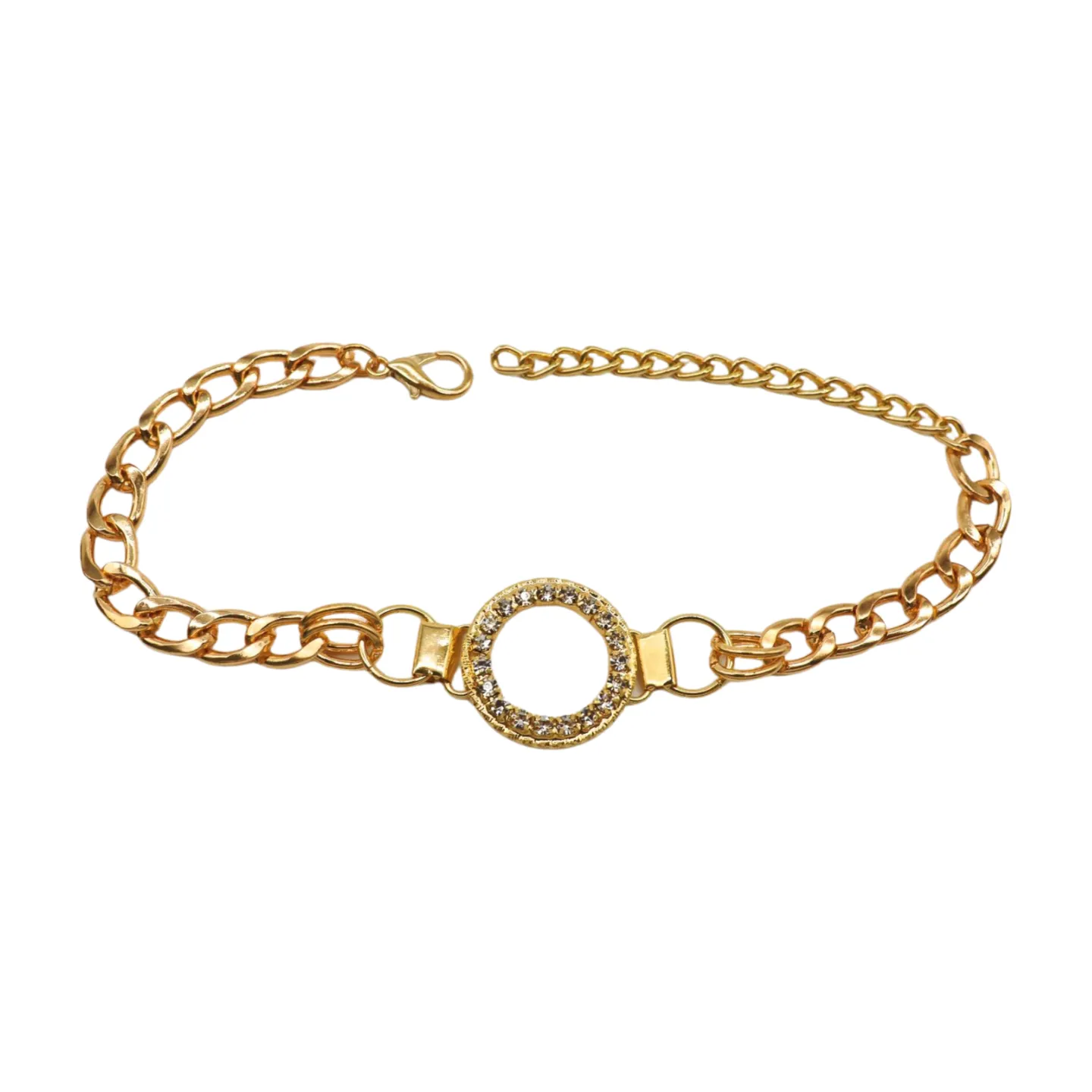 Women Gold Metal Boot Chain Bracelet Shoe Bling Circle Charm