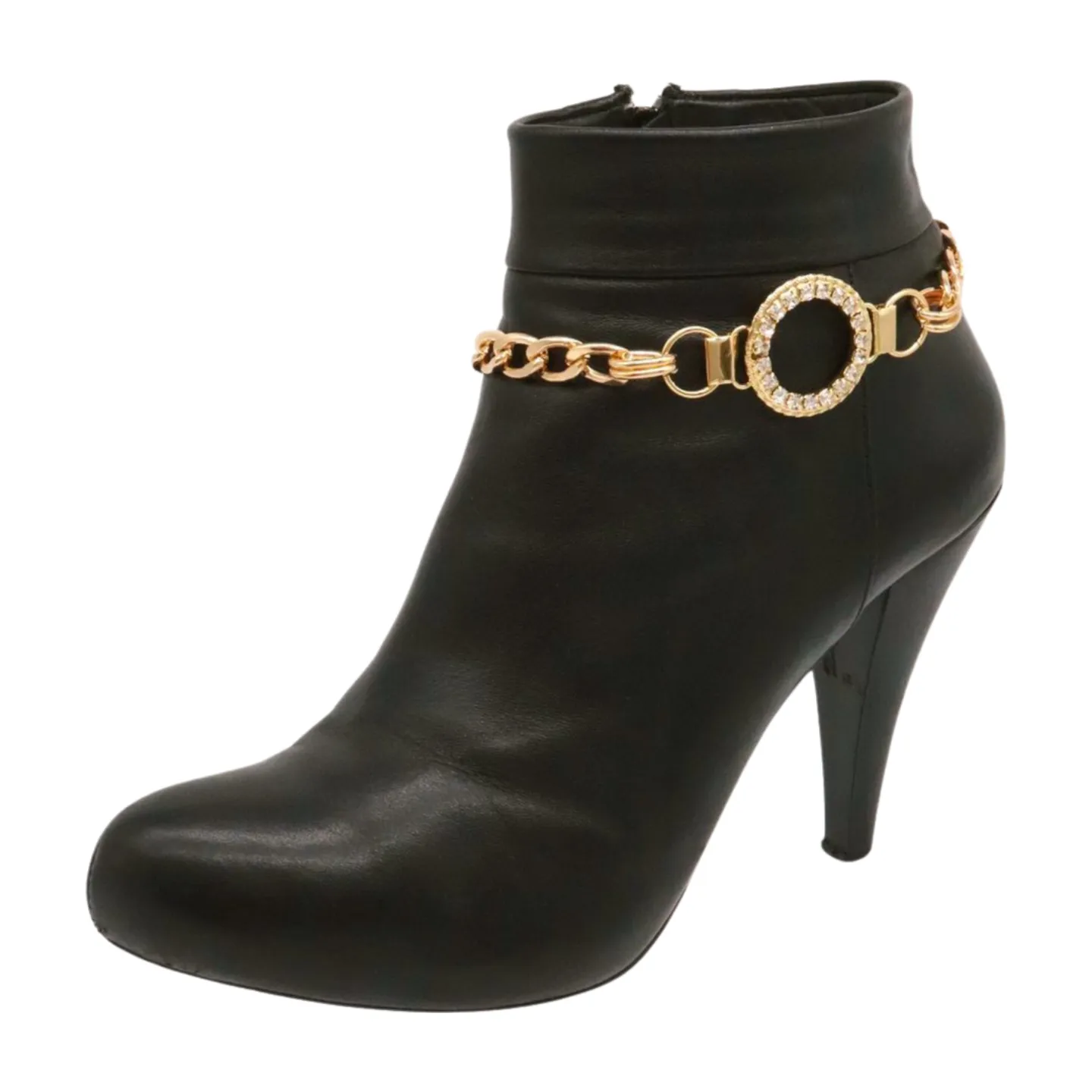 Women Gold Metal Boot Chain Bracelet Shoe Bling Circle Charm