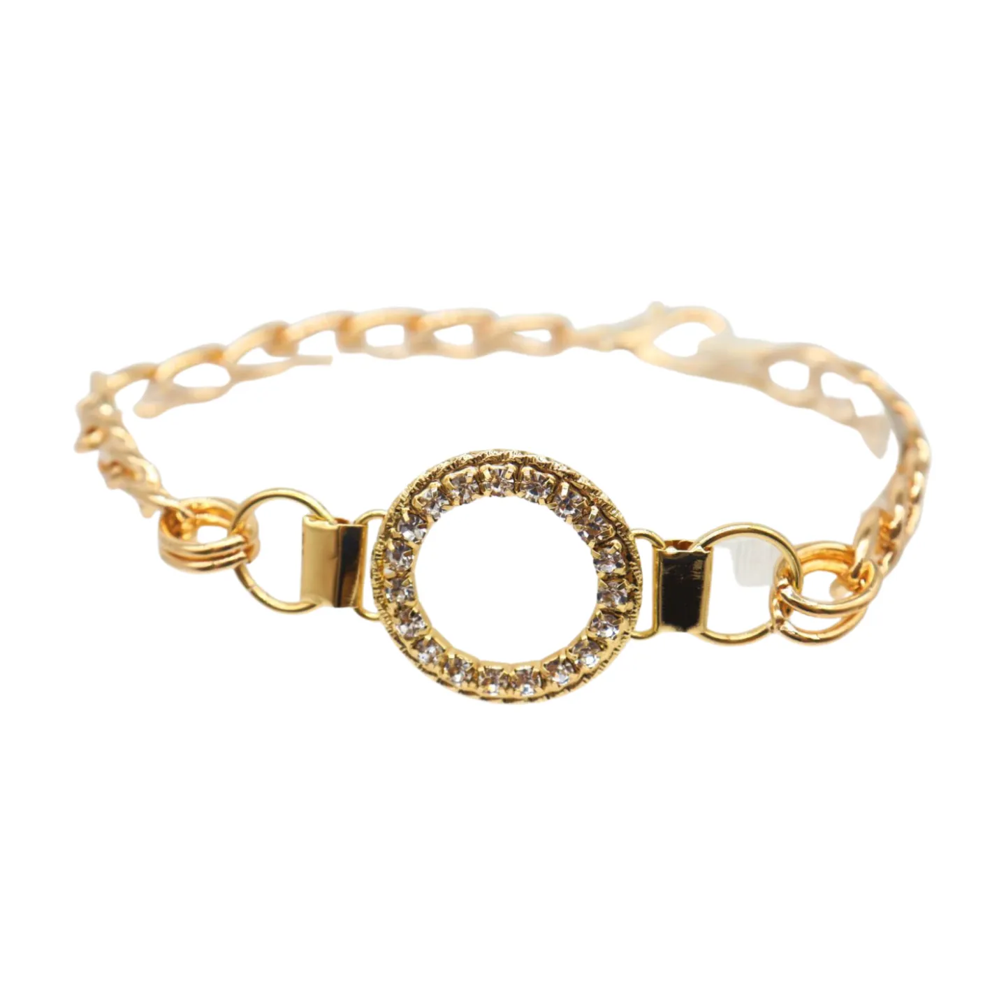 Women Gold Metal Boot Chain Bracelet Shoe Bling Circle Charm