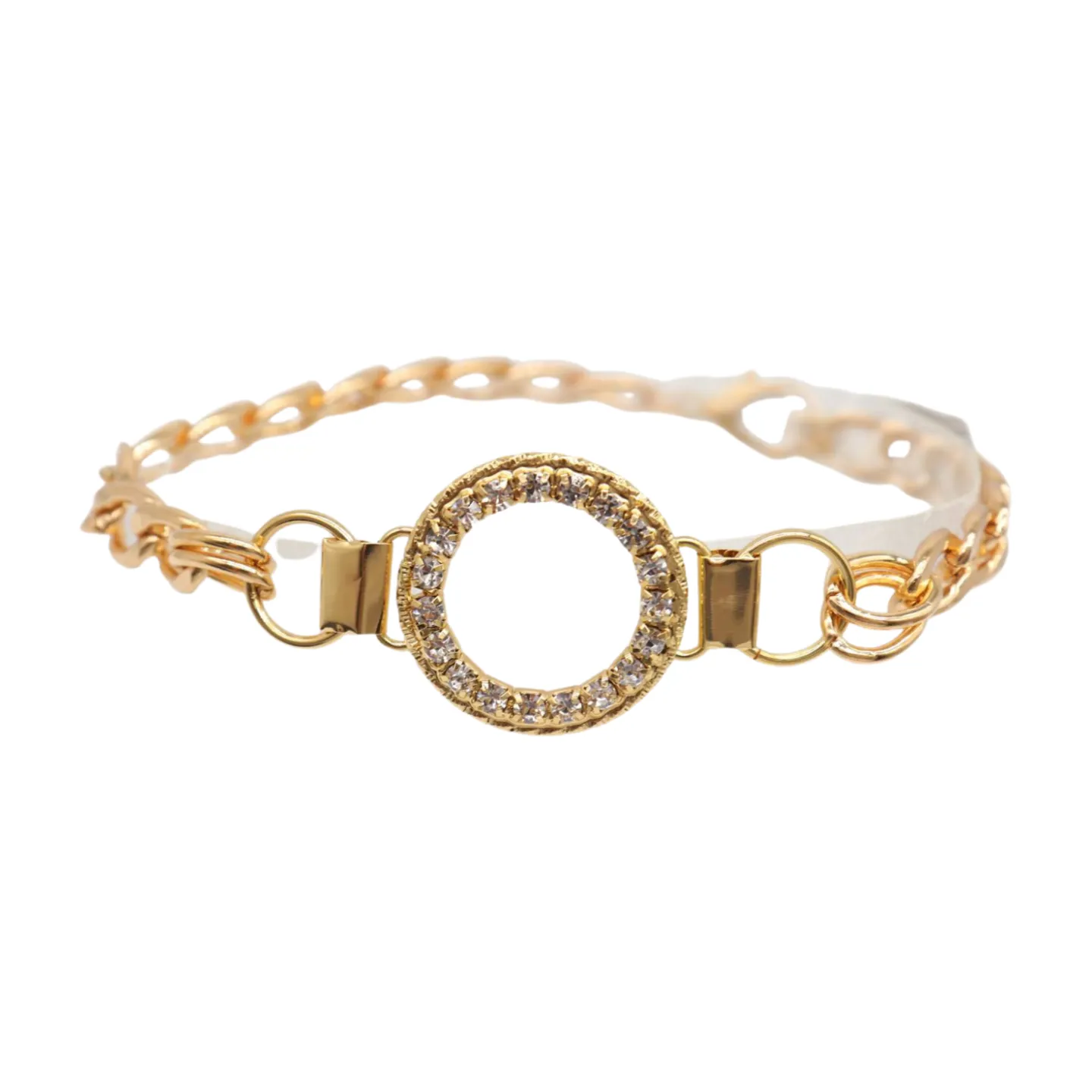 Women Gold Metal Boot Chain Bracelet Shoe Bling Circle Charm