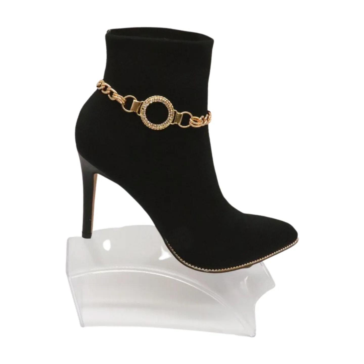Women Gold Metal Boot Chain Bracelet Shoe Bling Circle Charm