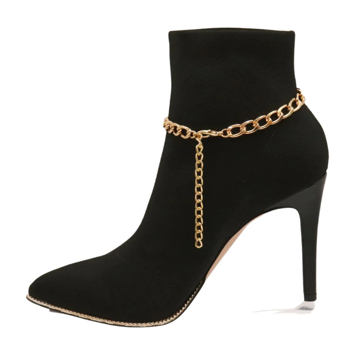 Women Gold Metal Boot Chain Bracelet Shoe Bling Circle Charm