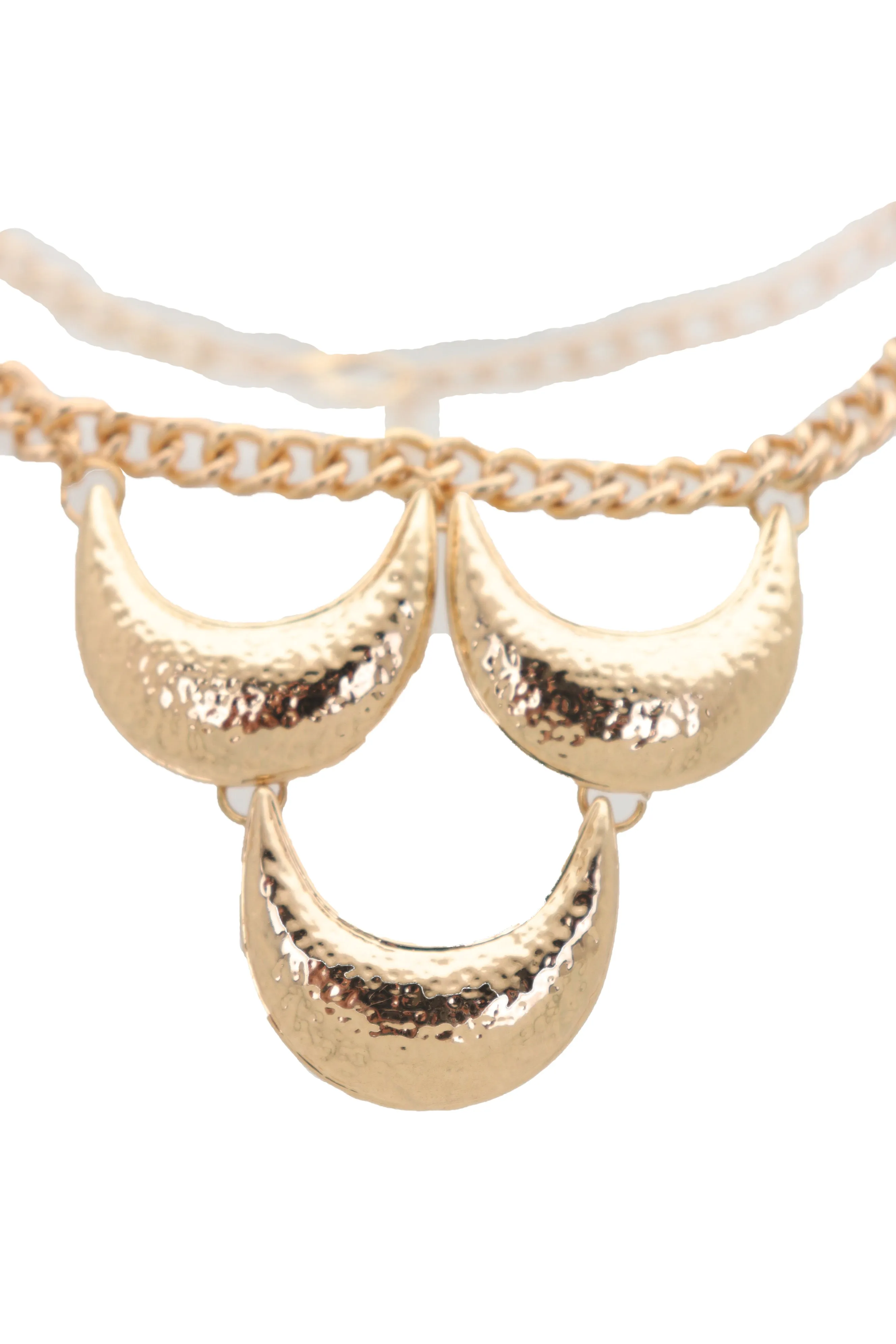 Women Gold Metal Chain Western Boot Bracelet Shoe Anklet Bling Chic Moon Charm