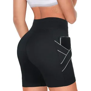 Women neoprene sauna sweat shorts with pocket