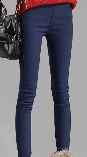 women pants capris plus size pencil pants fleece warm casual pants female trousers elastic Autumn Winter velvet thick leggings