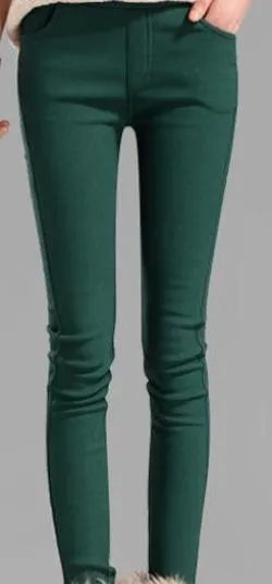 women pants capris plus size pencil pants fleece warm casual pants female trousers elastic Autumn Winter velvet thick leggings