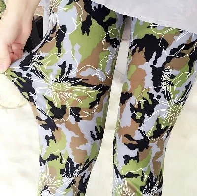 Women Printed Leggings Spandex Knitted Fashion Skinny Leggins Primavera Pants Women