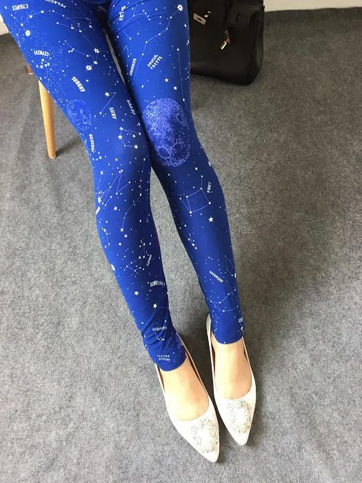 Women Printed Leggings Spandex Knitted Fashion Skinny Leggins Primavera Pants Women