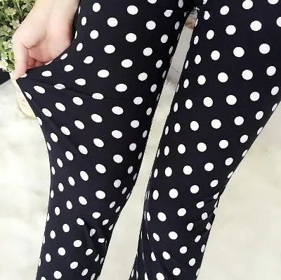 Women Printed Leggings Spandex Knitted Fashion Skinny Leggins Primavera Pants Women
