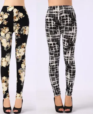 Women Printed Leggings Spandex Knitted Fashion Skinny Leggins Primavera Pants Women